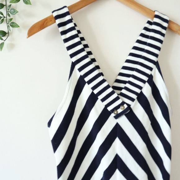 Postmark Anthropologie Blue & White Striped Sleeveless Top Size Medium - Picture 2 of 4